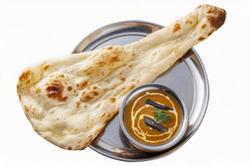 無料イラスト かわいいフリー素材集: カレーとナンのイラスト エスニック料理