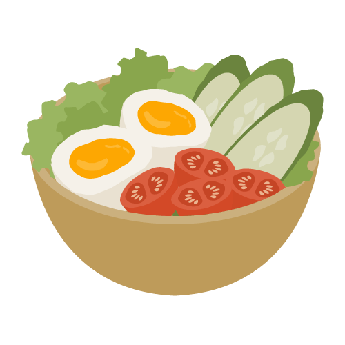 食事☆洋食シリーズ☆野菜サラダ：イラスト無料