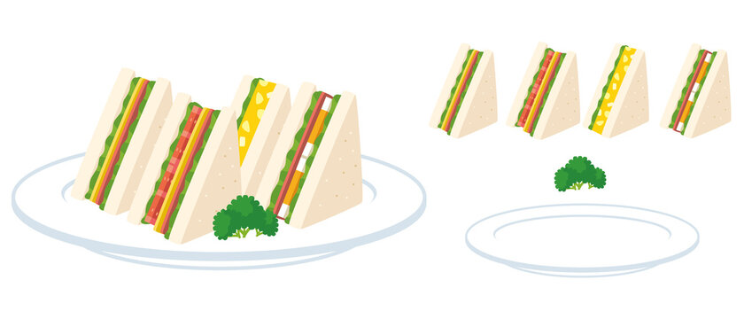 サンドイッチ 食べ物・飲み物 その他一般・装飾 の無料イラスト介護アンテナ