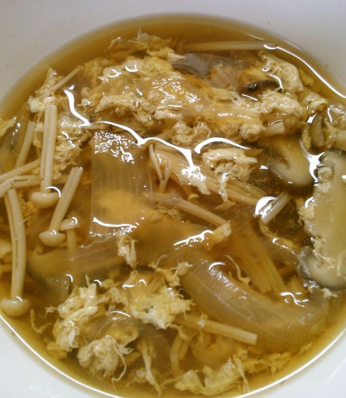 玉ねぎと椎茸の玉子丼
