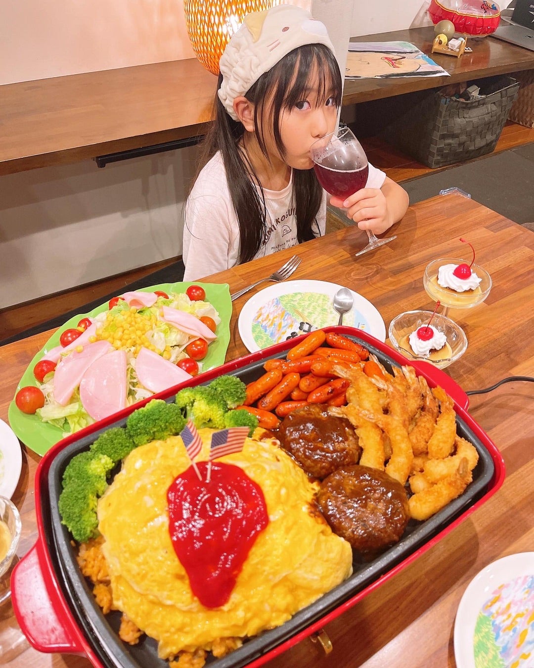 お子様ランチで祝う誕生日メニュ