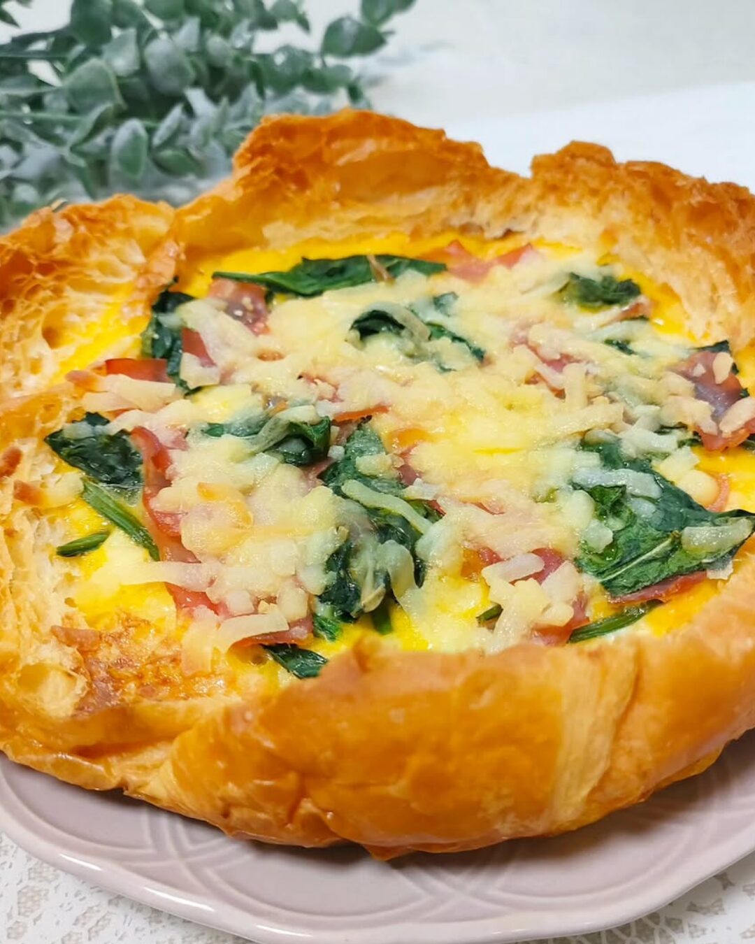 嬉しい低糖質＊ほうれん草とハムと舞茸のチーズオムレツ