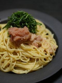 これが究極比！白だし香る♪ 明太子と大葉のパスタ