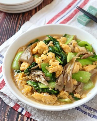 青梗菜と塩昆布の菜種和え