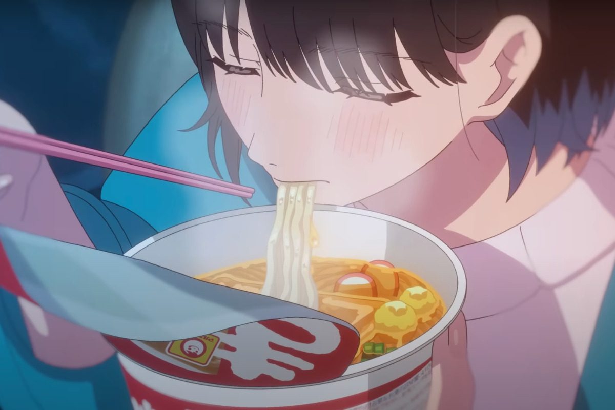 夜中にカップラーメンを食べる男性イラスト - No: 22286653無料イラスト・フリー素材なら「イラストAC」