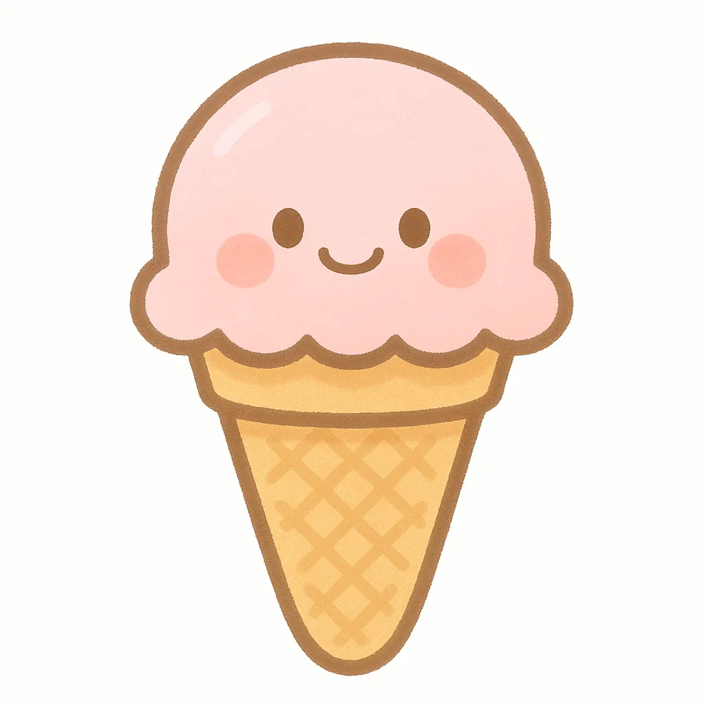 フリー素材ソフトクリームやカキ氷などの夏のスイーツと動物達のかわいいイラストセット