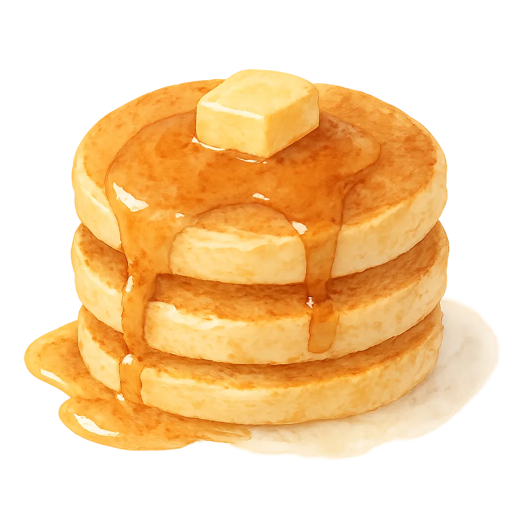 パンケーキとコーヒーの手描きイラスト カラー のイラスト素材75477486- PIXTA