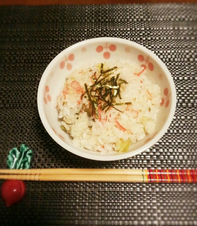 カニカマとにんじんの炊き込みご飯 白だし アレンジ色々