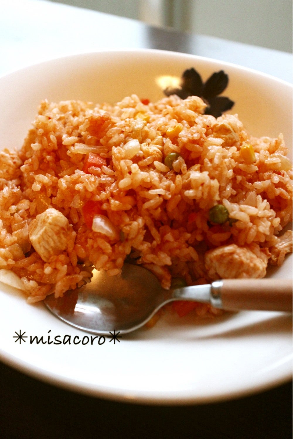 ツナとミックスベジタブルのケチャップライス☆