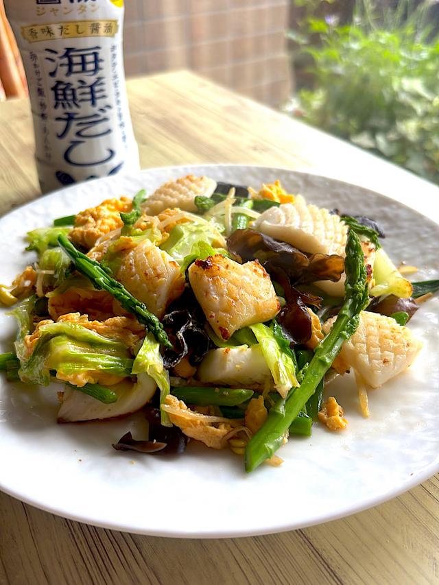 公式 イカとチンゲン菜の炒め物 2人前 のレシピ やさいだしレシピとれたて！美味いもの市アクセルクリエィション ショッピングモール