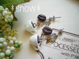 コーヒー豆のアクセサリー ”ラテ スクエア” - Coffee Beans Accessory 