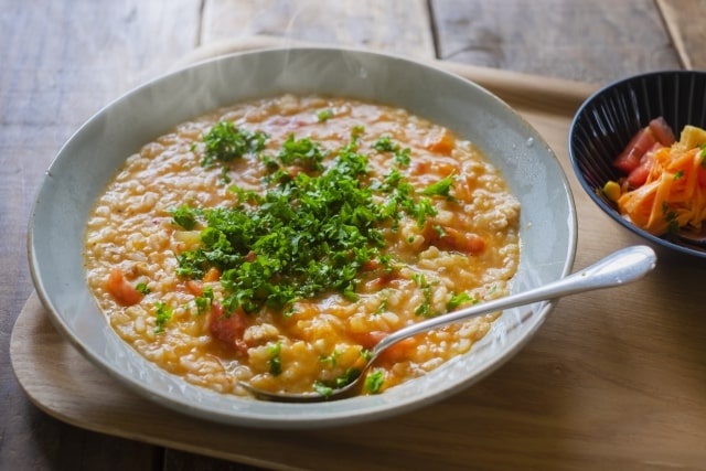 アヒージョの残ったオイルのリゾット