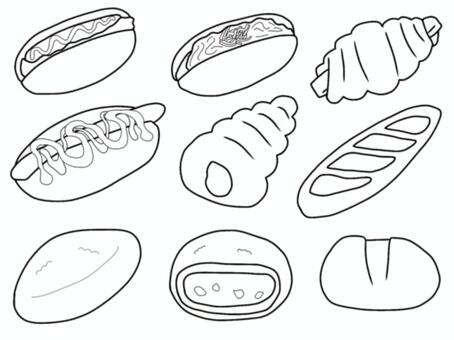 シンプルおしゃれな焼きそばパンイラスト・フリー素材なら「シンテリ」