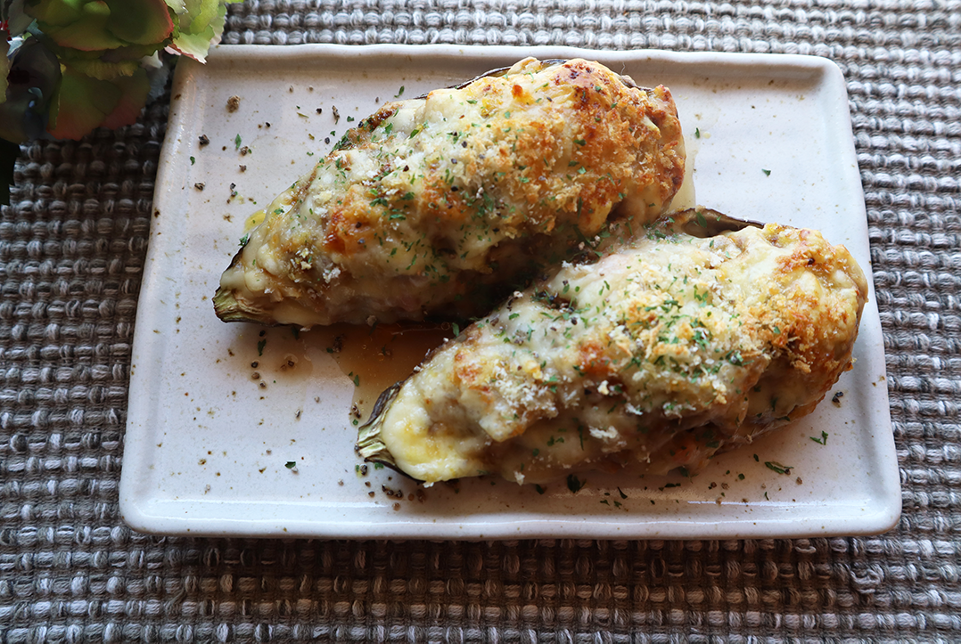 ナスとひき肉のワンパンチーズ焼き