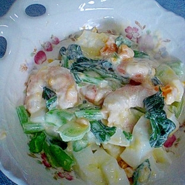 彩りよく仕上げる！小松菜と卵のマヨネーズソテーのレシピセブンプレミアム公式