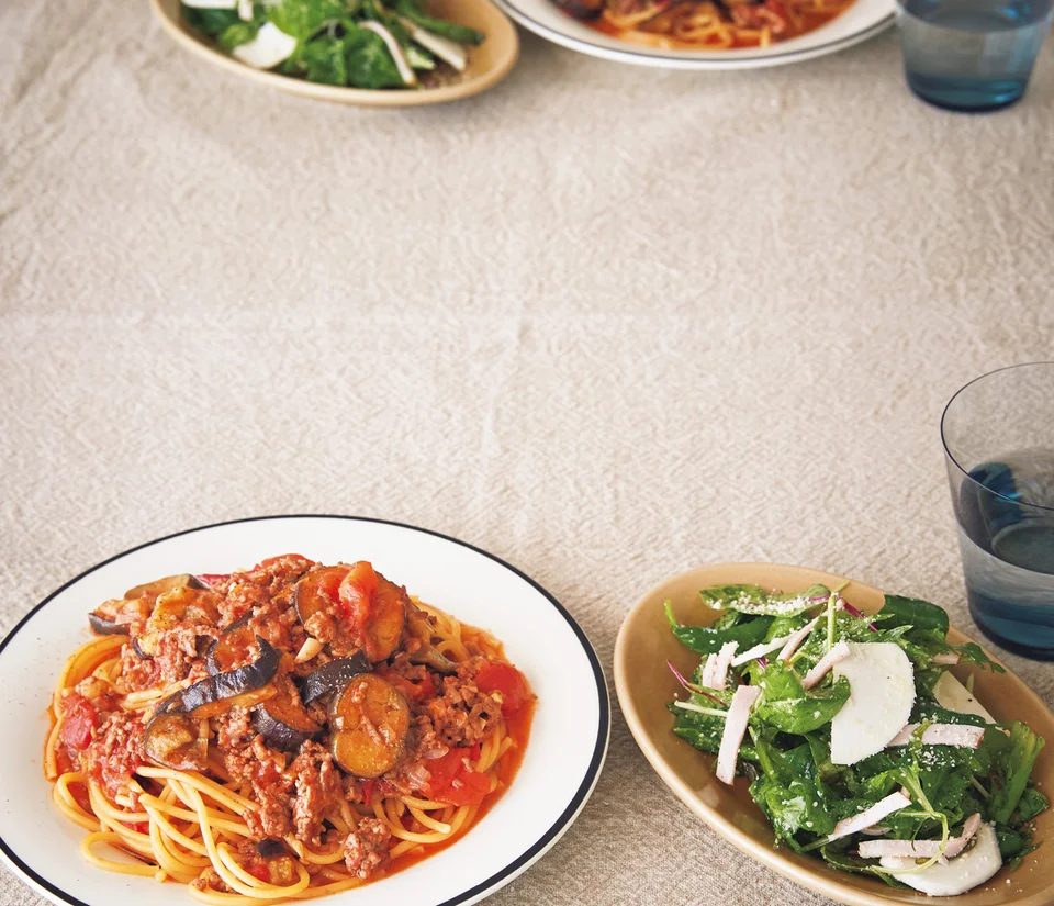 ワンパンで簡単♡ミートボールパスタの献立