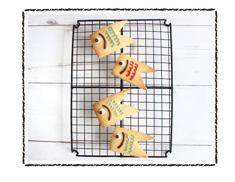 レシピ 簡単かわいい♥絞り出しクッキー こいのぼりクッキーチョリーナ チョコ島