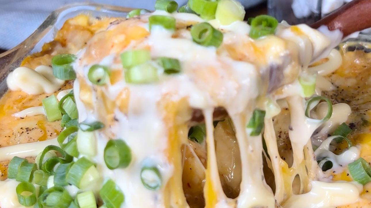 ヘルシー!ノンオイル♡むき海老とうずらの卵の豆腐グラタン