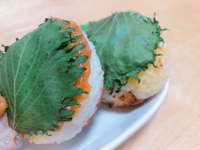 大葉と味噌で！焼きおにぎり