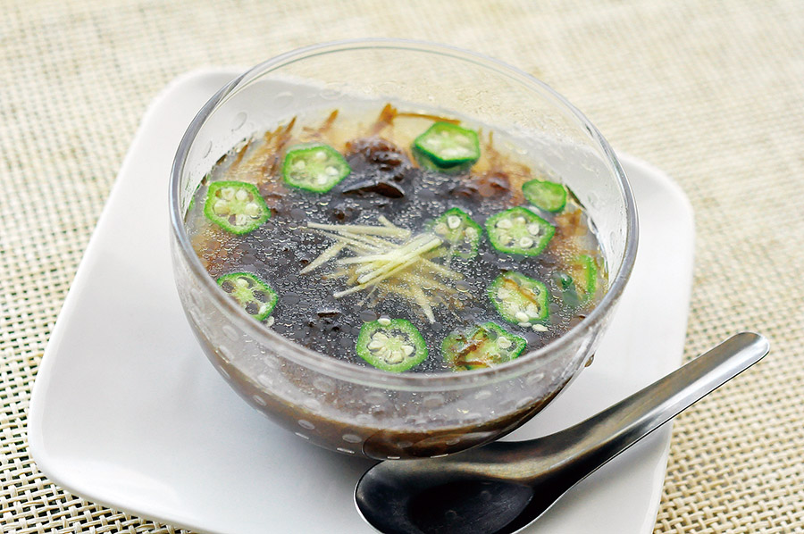もずくとオクラのトロトロたまごスープ♪♪