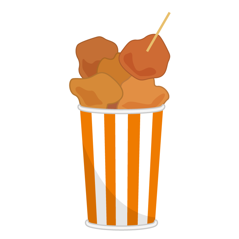 お祭りの食べ物のフレーム２無料イラスト素材素材ラボ