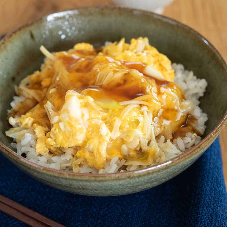 簡単節約飯！もや玉あんかけ丼