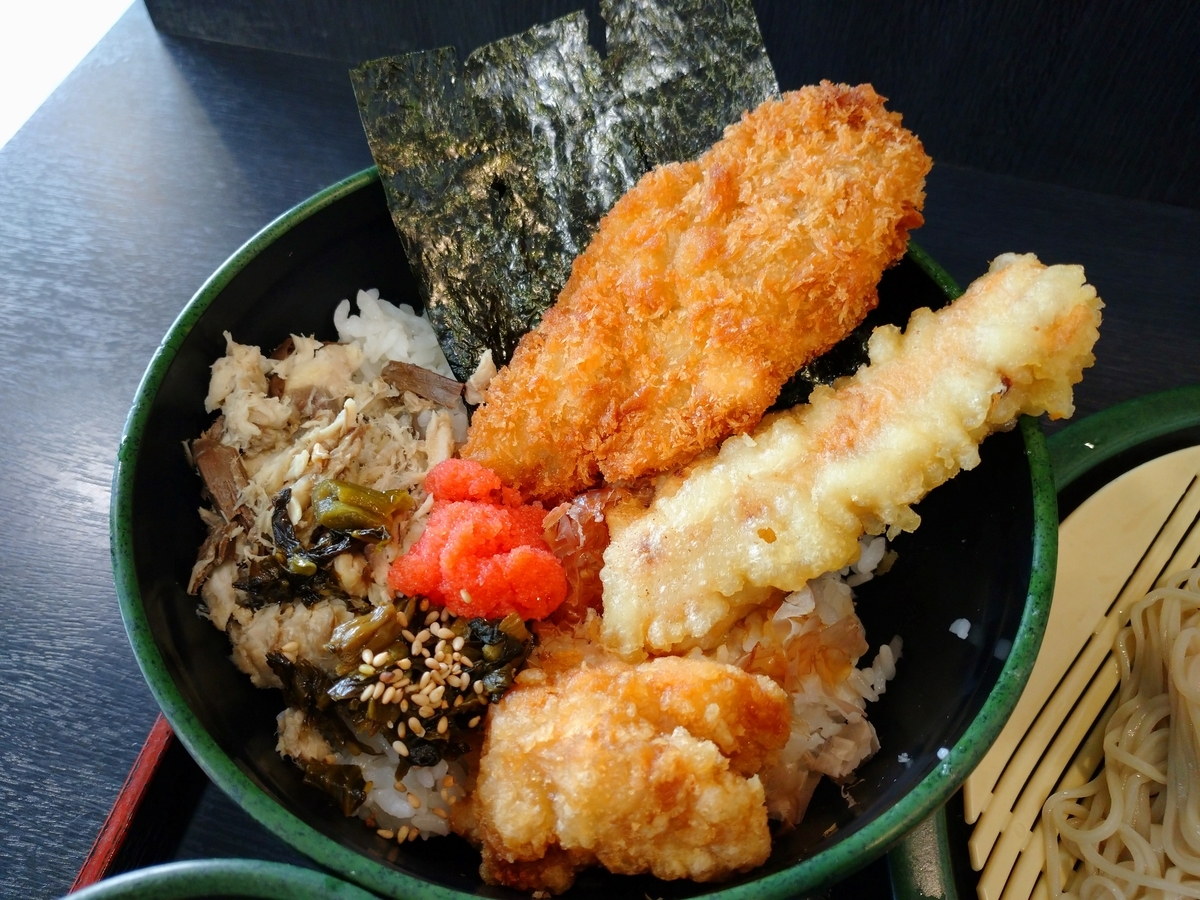 満腹太郎のり弁セット。ゆで太郎 - チェーン店で晩ごはん