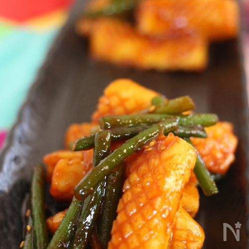 いかとにんにくの芽炒め