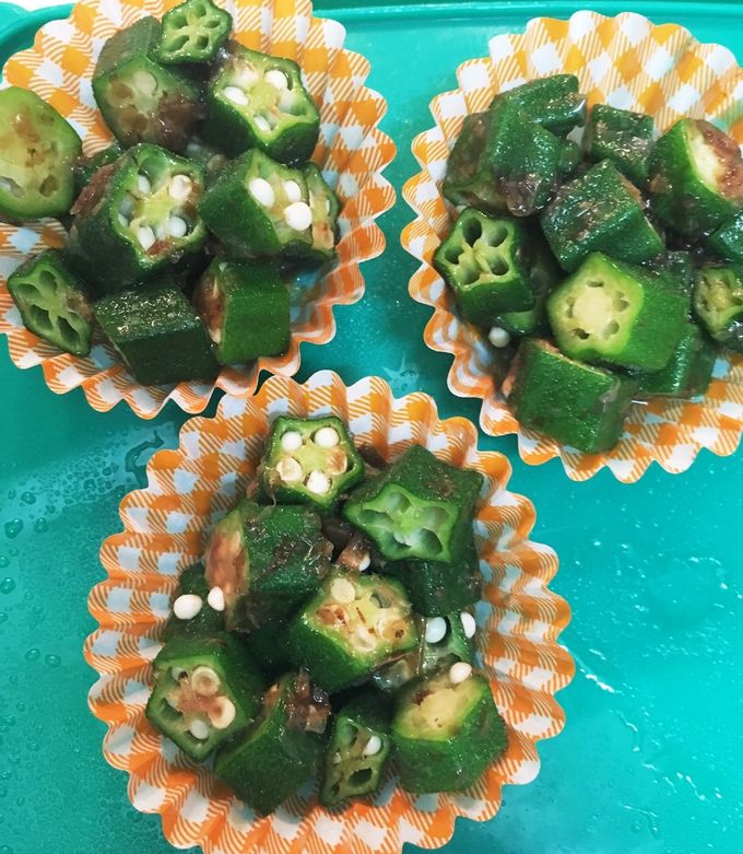 オクラと豚肉のおかか炒め弁当奥薗壽子のなべかまぺえじ