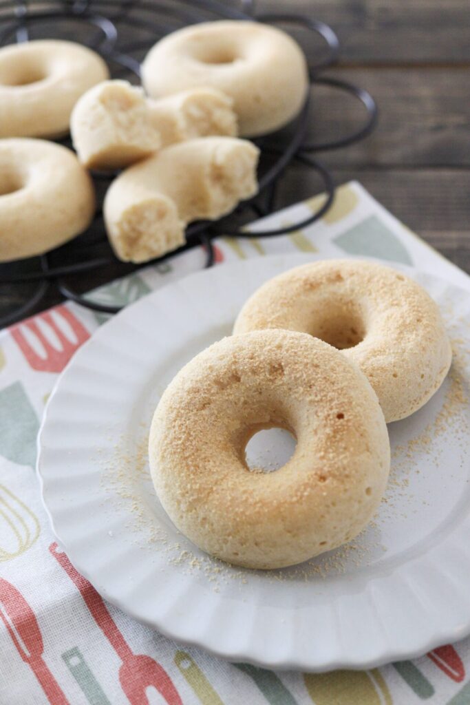 レンジで簡単揚げない米粉ドーナツ