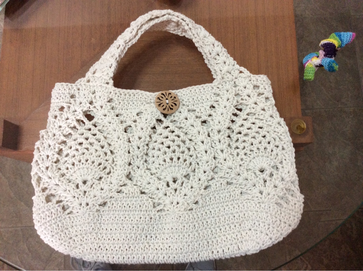 コットンシルクヤーン パイナップル編みバッグ かごバッグ チャトランママ 通販 17878933Creema クリーマ