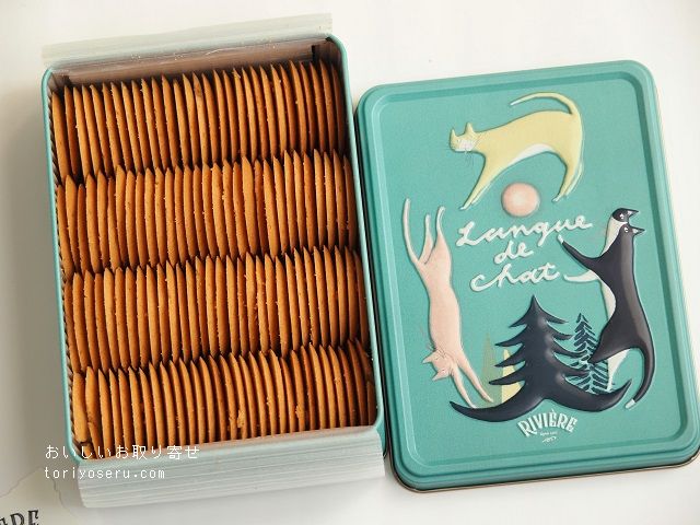 y ♥ リビエール ラングドシャ＆マノン 兵庫『リビエール』のラングドシャとマノンのクッキー缶。並ぶ