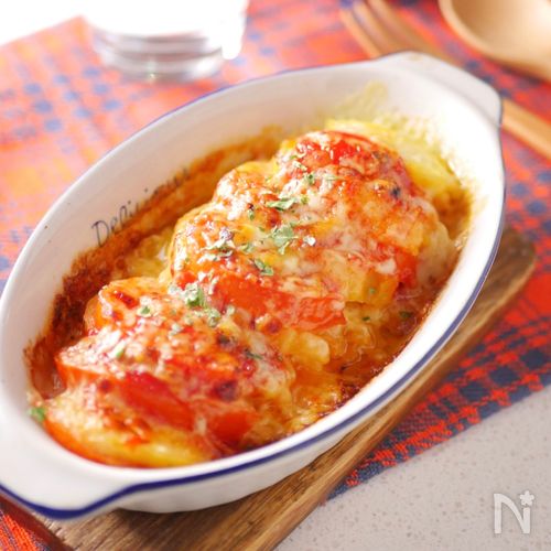 トマトとジャガイモのチーズ焼き HALAL RECIPES JAPANハラールレシピ