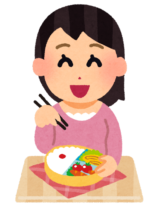 フリーイラストご飯を食べている女性パブリックドメインQ：著作権フリー画像素材集