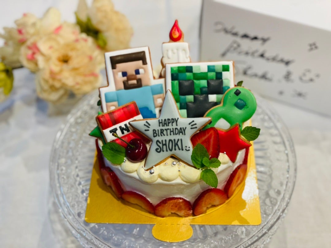 マインクラフトのブロック調アイシングクッキーsweets box Salut