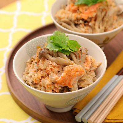 鮭とエリンギの白だし甘酢あん