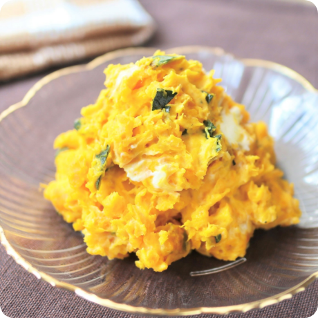 かぼちゃとクリームチーズの黄色いサラダ by ぽろっとＱちゃんクックパッド簡単おいしいみんなのレシピが392万品