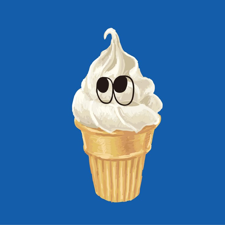 無料・商用利用OKのベクター素材 アイスクリームコーンのイラストベクターシェルフ