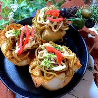 焼きそばの翌日はこれ！食パンde焼きそばパン♪