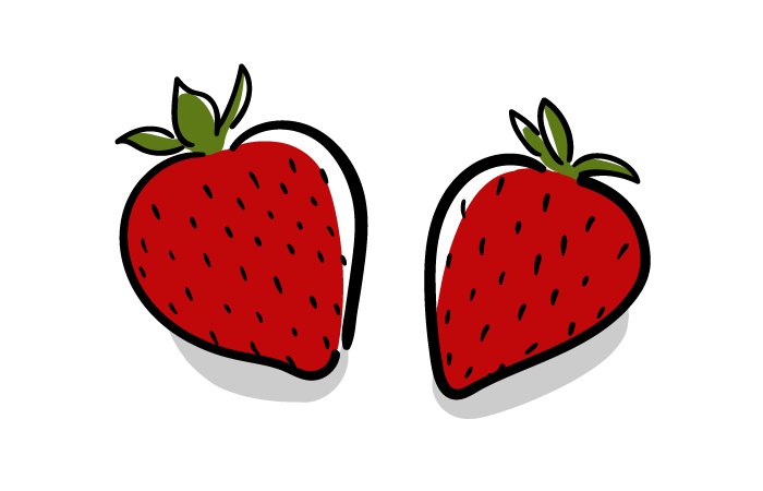 食べ物・春 いちごのかわいいフリーイラストフタバのフリーイラスト