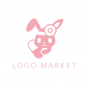 ロゴ販売サンプルです。うさぎ・動物・かわいい・ロゴ・マークデザイン329をイメージしたロゴデザインです
