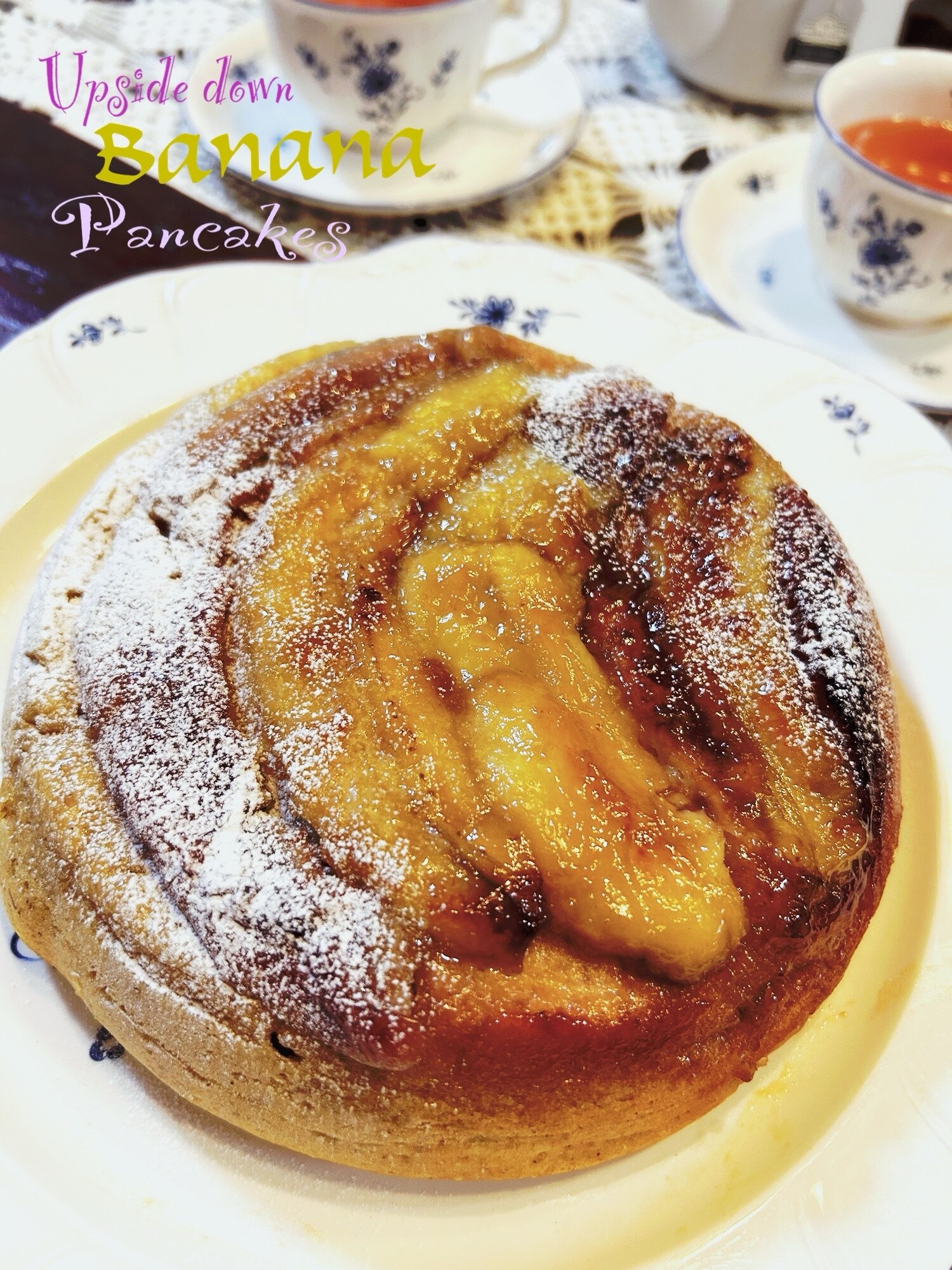 カラメルバナナのアップサイドダウンケーキ