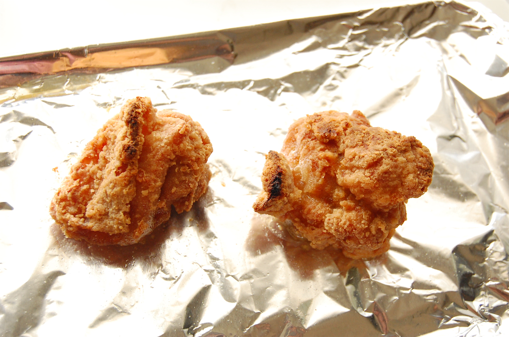 冷凍唐揚を少量油でサクっと！ジューシー♡