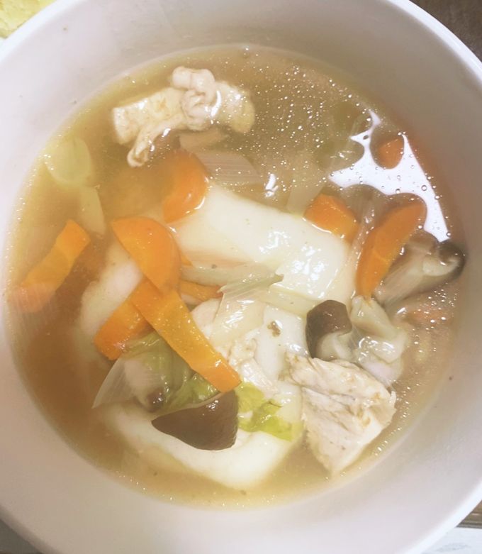 めんつゆでつくる長ねぎとしめじのお雑煮