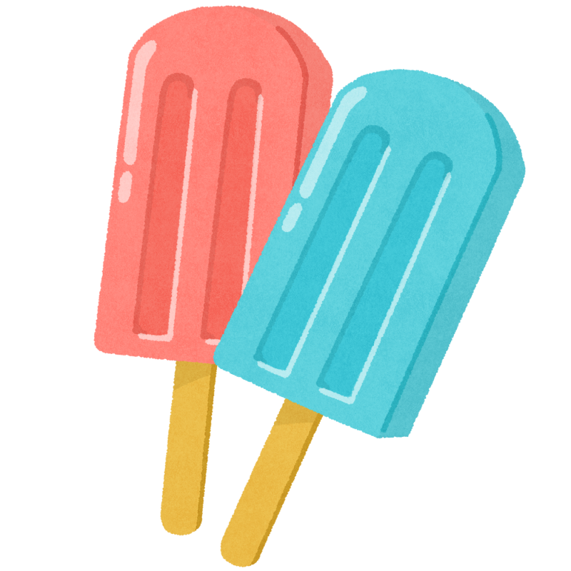 白い背景の上のフルーツアイスキャンデーのイラストPremiumベクトル素材