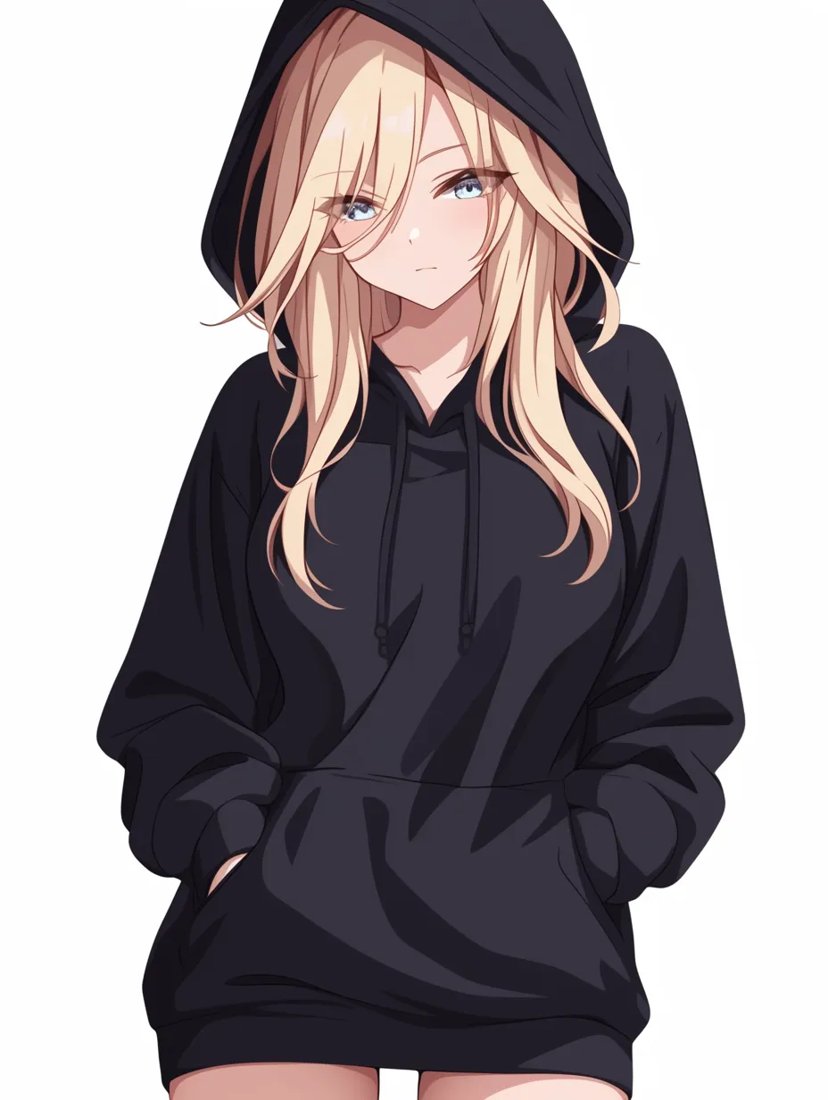 フードをかぶった女の子全身立ち絵・表情7種 キャラクター つなぐ