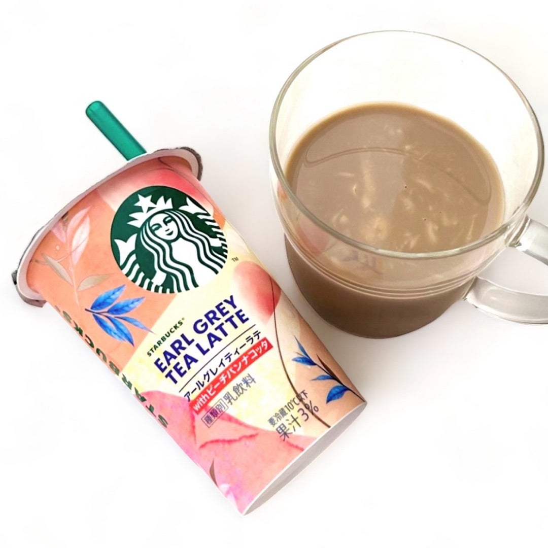 セブン限定 スターバックス アールグレイティーラテ with ピーチパンナコッタわんたのスイーツ日記〜小さな幸せ♡コンビニスイーツ