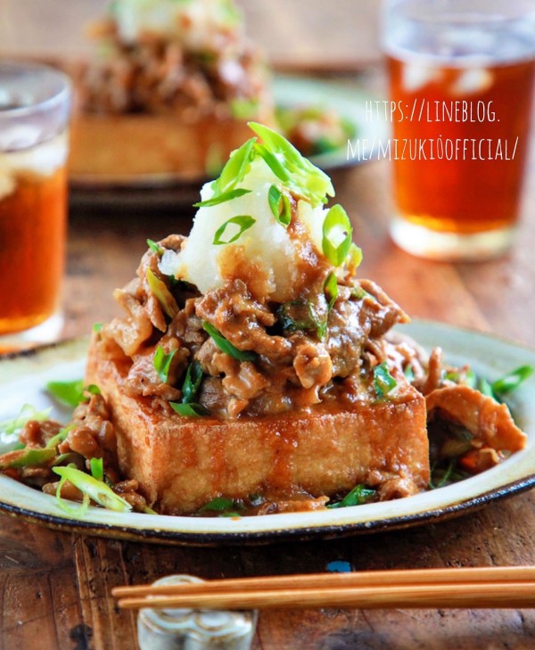 フライパン１つで作る 厚揚げの焼き肉のタレ炒め