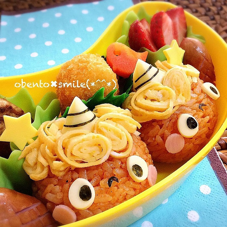 簡単キャラ弁☆カナヘイピスケ 風 のお弁当♪