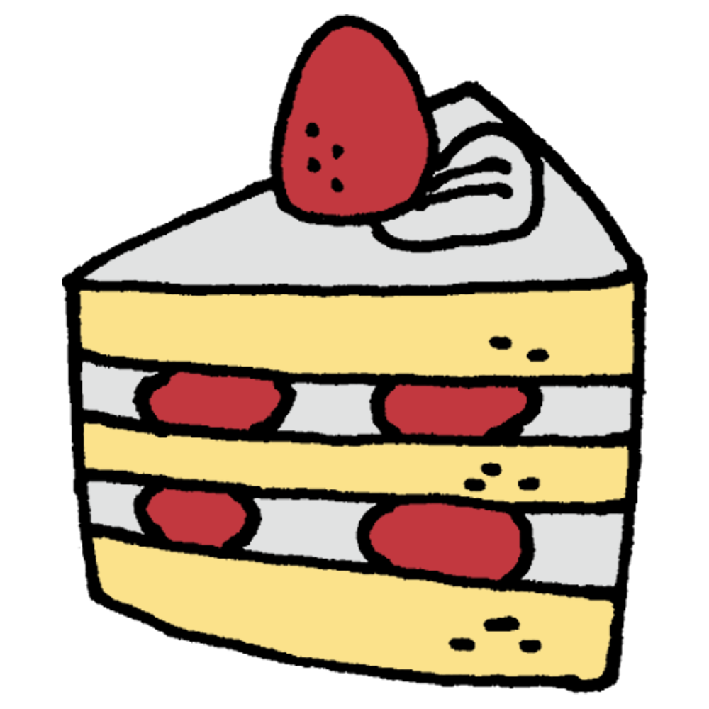 手描きのカフェのデザートセット０２イラスト